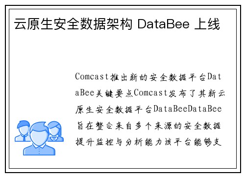 云原生安全数据架构 DataBee 上线 云原生安全数据架构 DataBee 上线